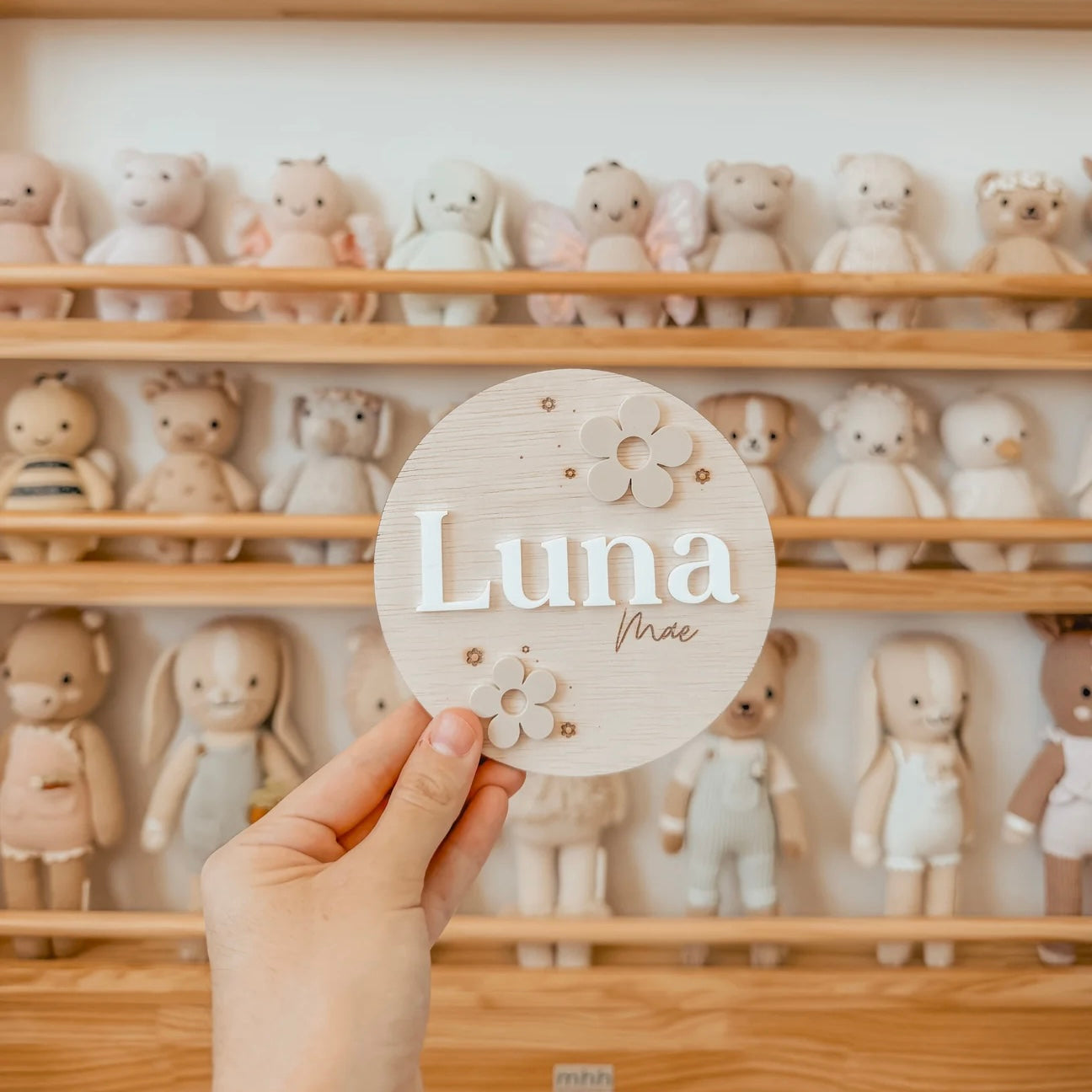 Baby Announcement Plaque, Daisy - Floral Collection