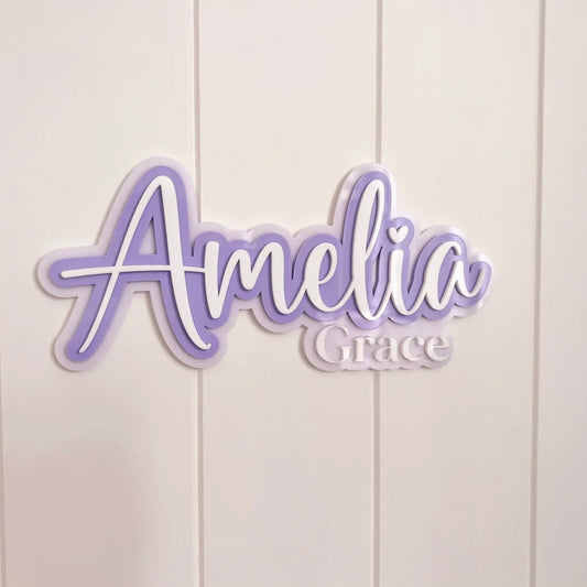Name Plaque, Triple Layer with Two Names