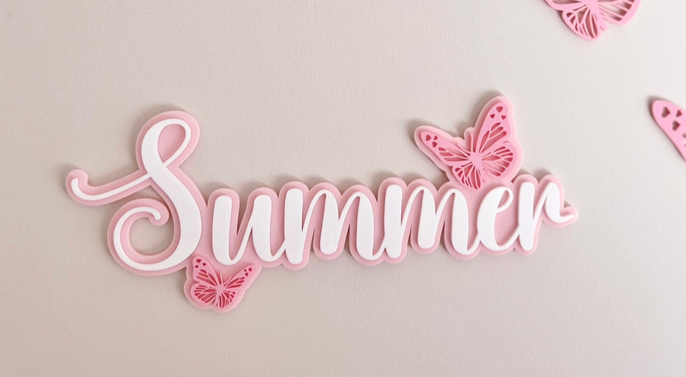 Name Plaque, Double Layer - Butterfly Collection