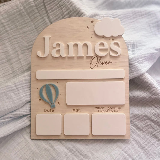 First Day Of Plaque, Hot Air Balloon - School Collection