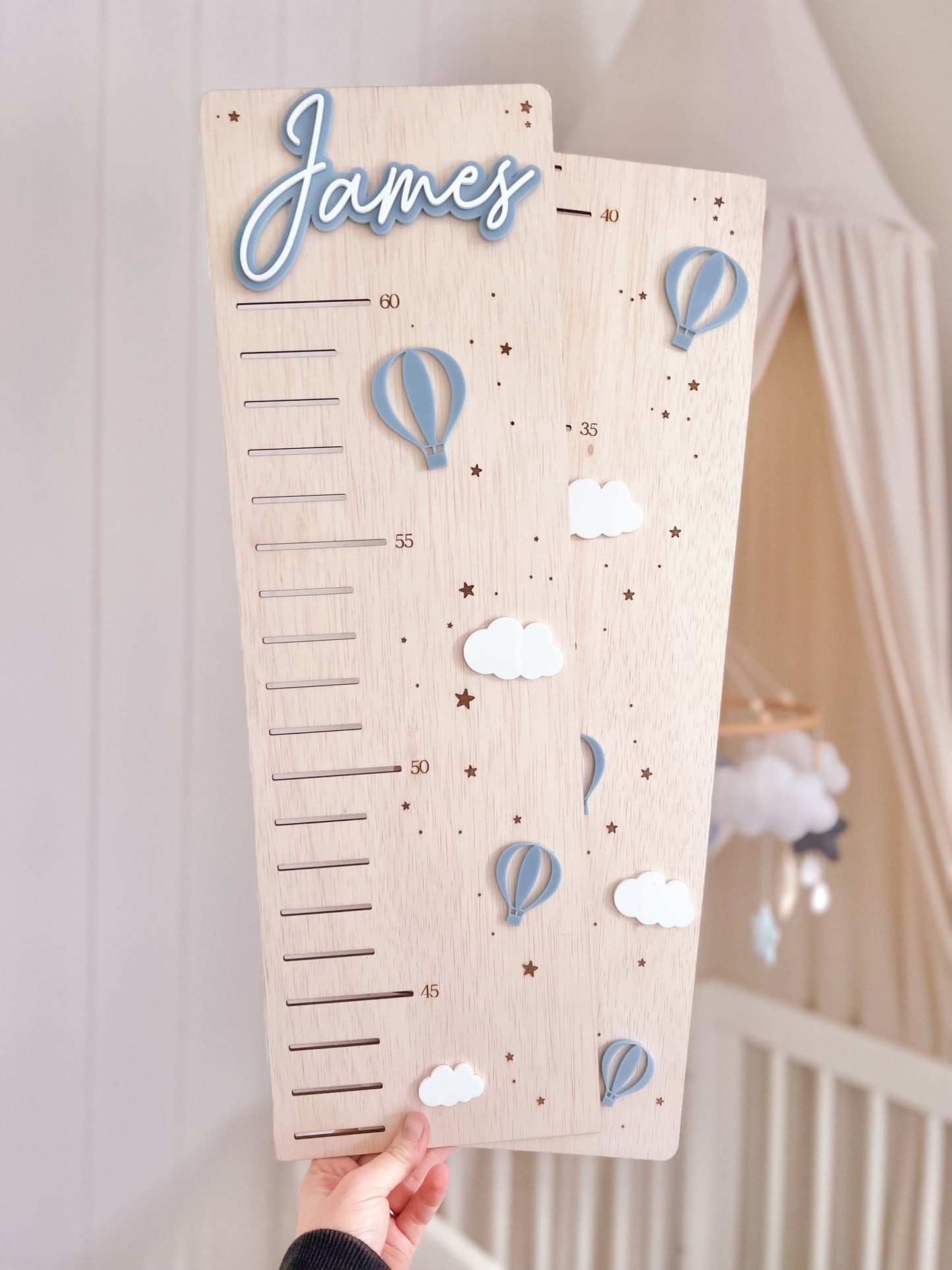 Wooden Height Chart - Hot Air Balloon Collection