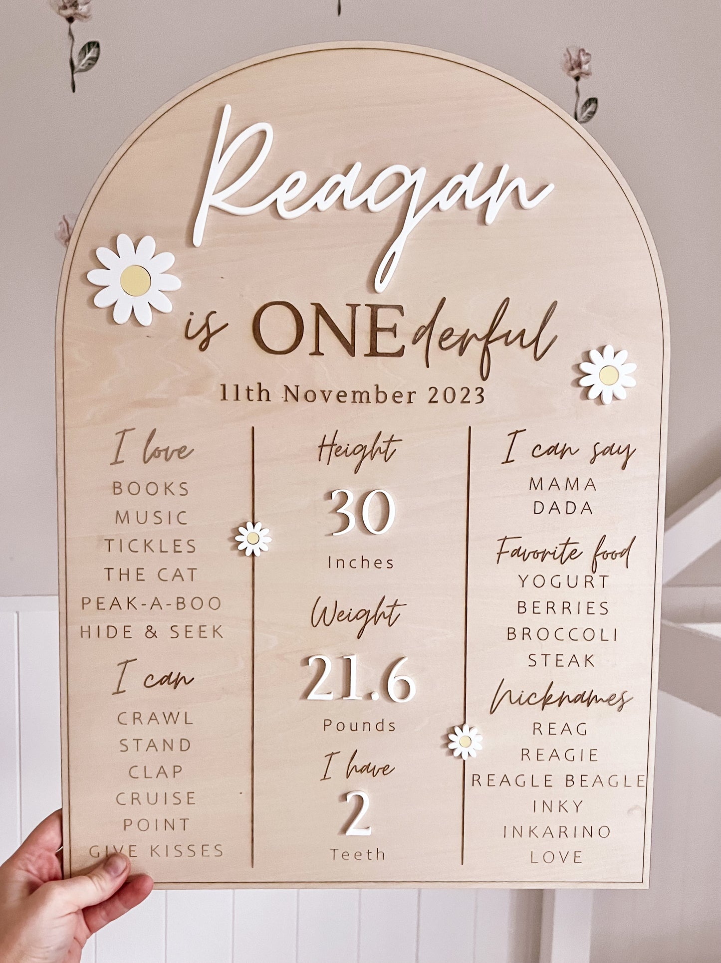 Birthday Milestone Board, Daisy - Floral Collection