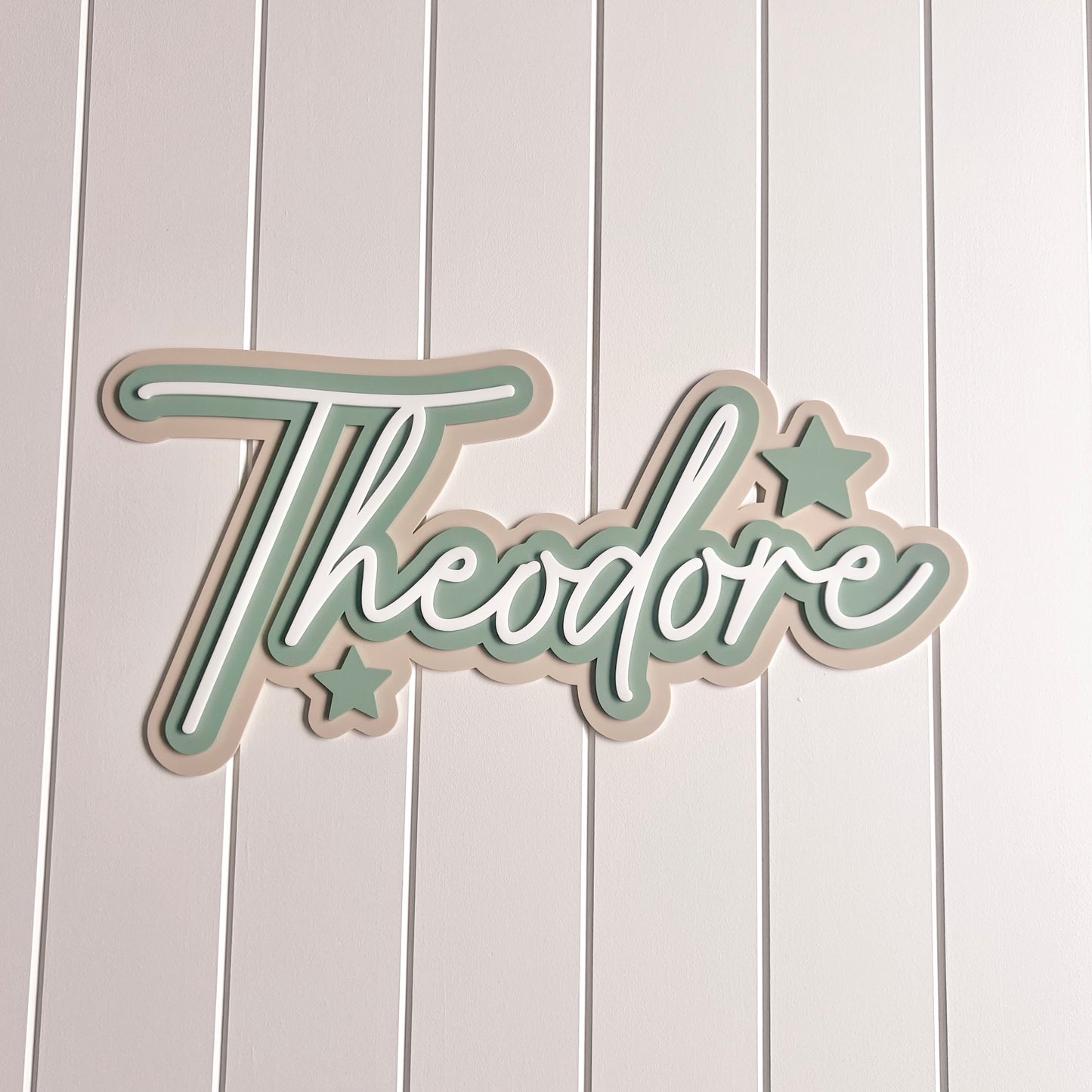 Name Plaque, Triple Layer - Stars Collection