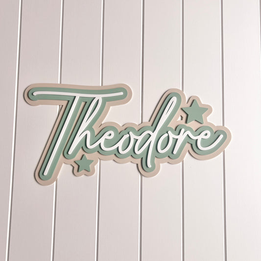 Name Plaque, Triple Layer - Stars Collection