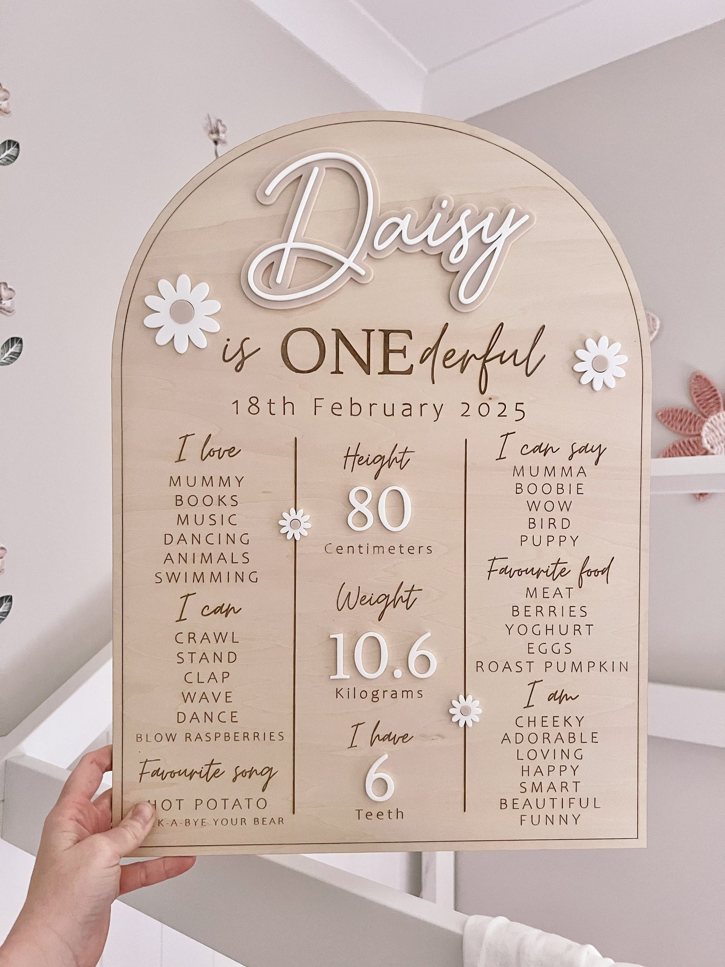 Birthday Milestone Board, Daisy - Floral Collection