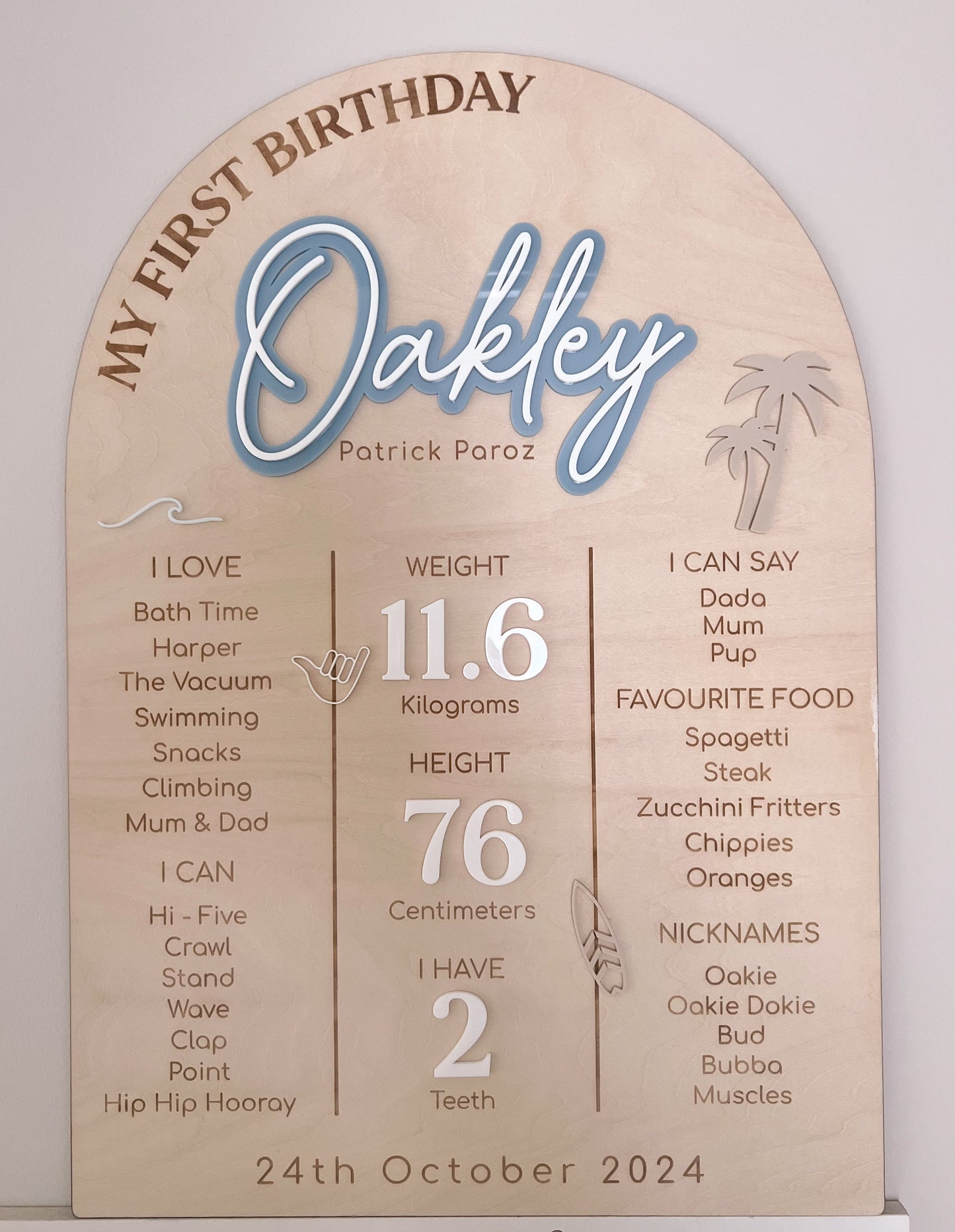 Birthday Milestone Board, Wave - Surf and Sun Collection