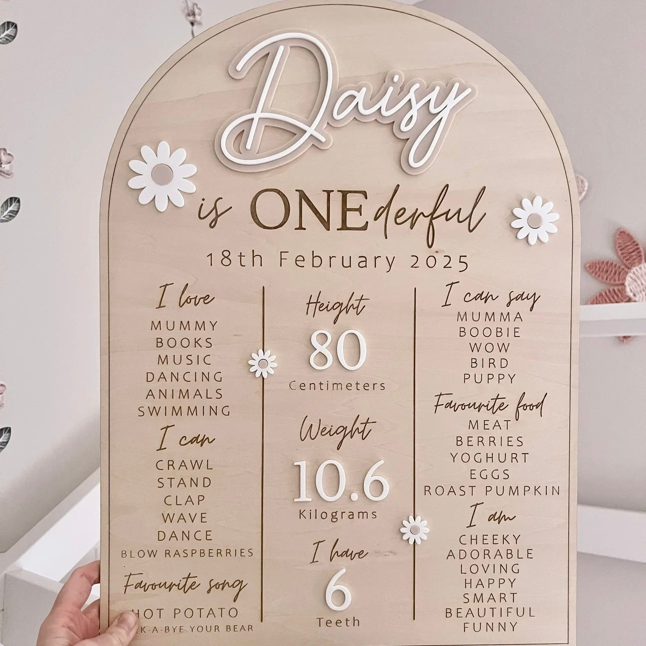 Birthday Milestone Board, Daisy - Floral Collection
