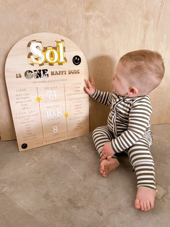 Birthday Milestone Board, Cool Dude - Surf and Sun Collection