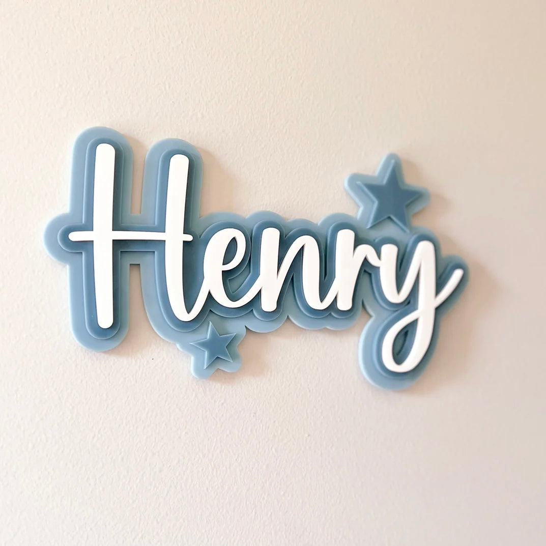 Name Plaque, Triple Layer - Stars Collection