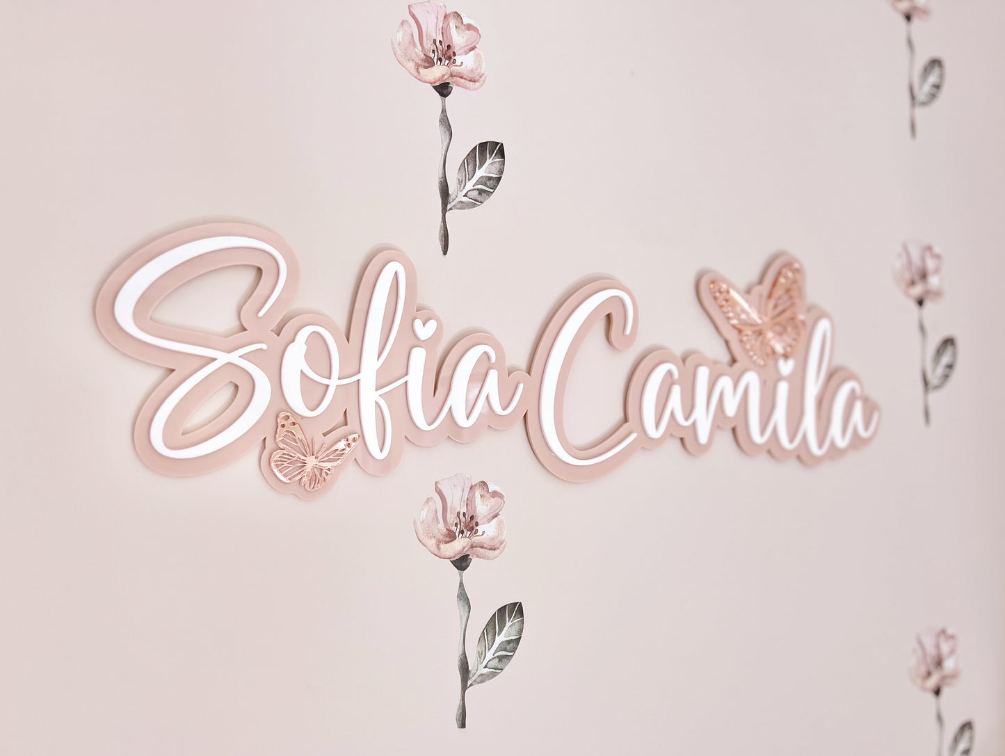 Name Plaque, Double Layer - Butterfly Collection