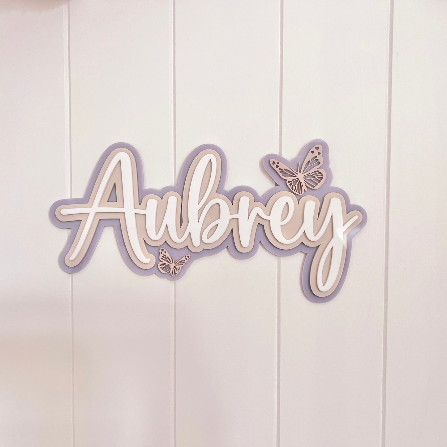 Name Plaque, Triple Layer - Butterfly Collection