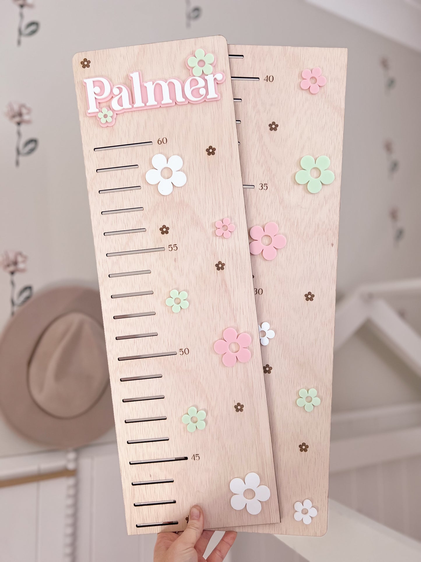 Wooden Height Chart - Daisy Collection
