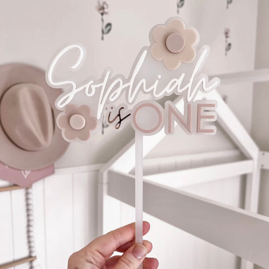 ONE Daisy Cake Topper - Floral Collection