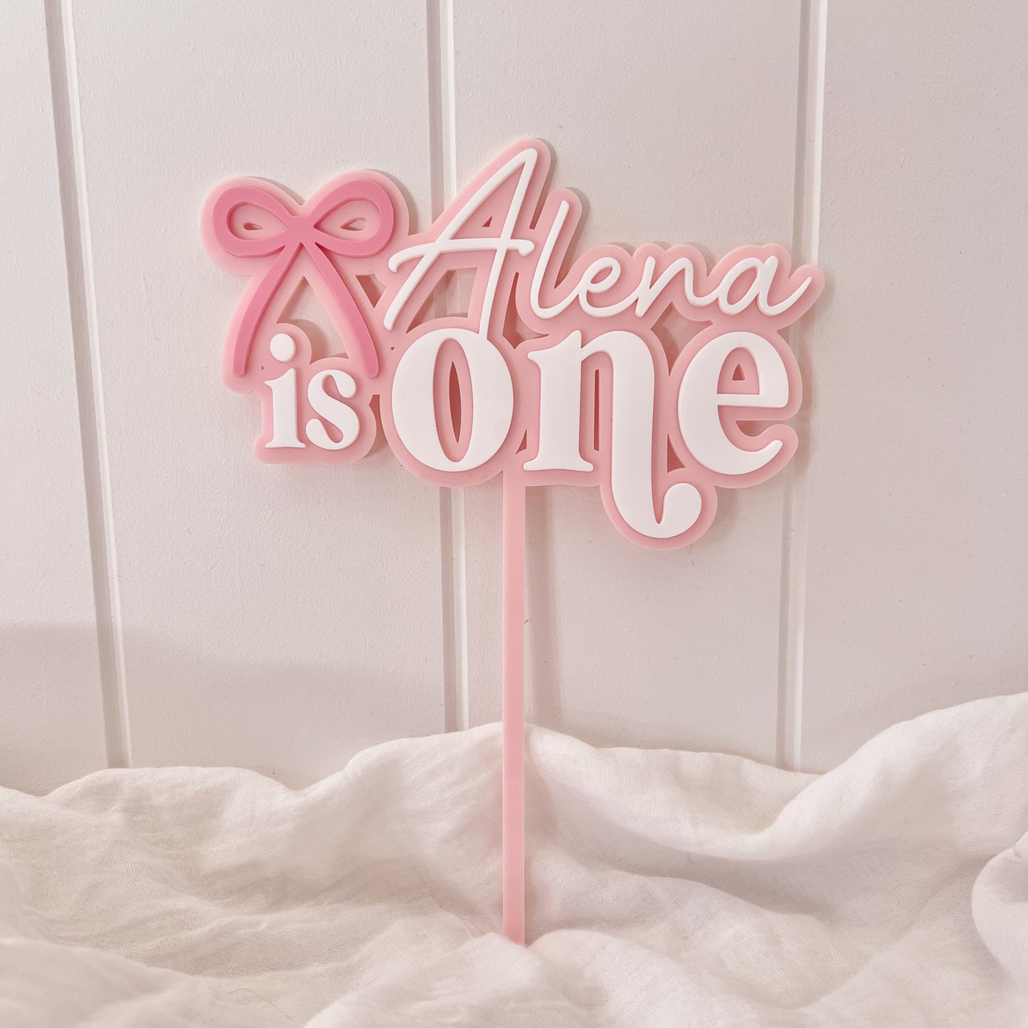 Cake Topper One with Bow - Bow Collection