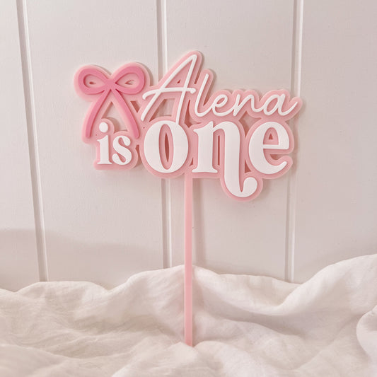 Cake Topper One with Bow - Bow Collection