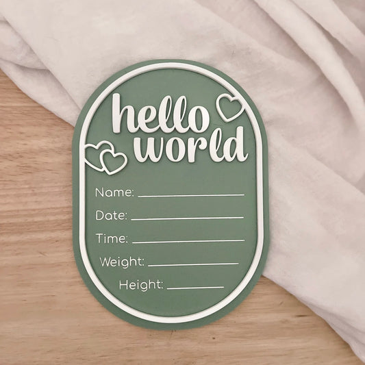 Hello World with Heart Acrylic Plaque