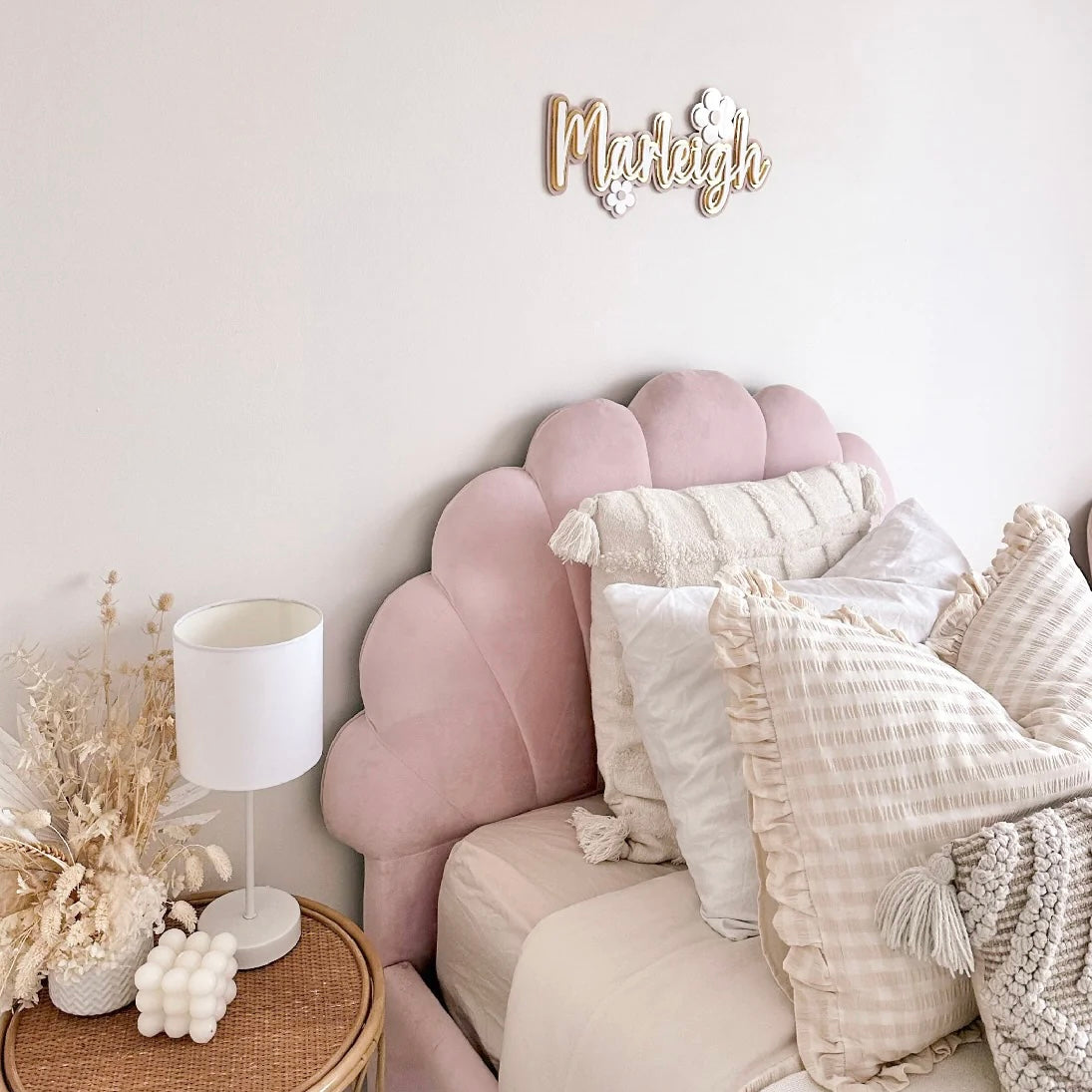 Name Plaque, Triple Layer with Daisies - Floral Collection