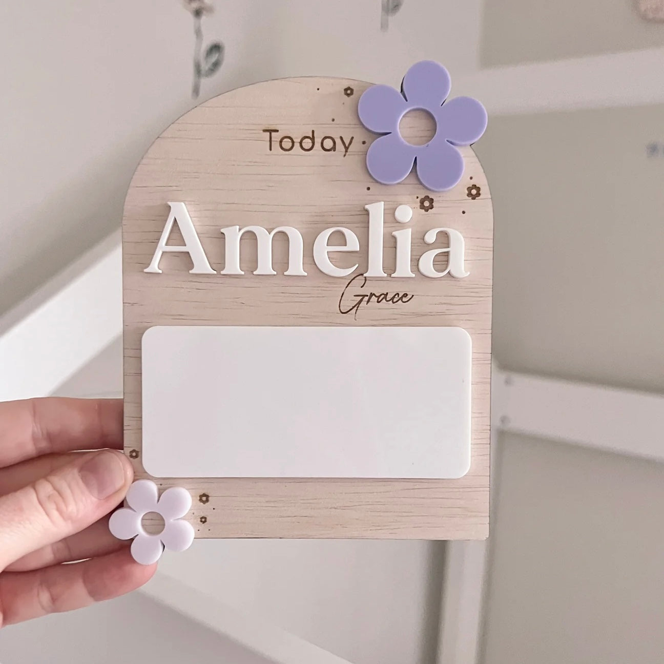 Baby Milestone Plaque, Daisy - Floral Collection