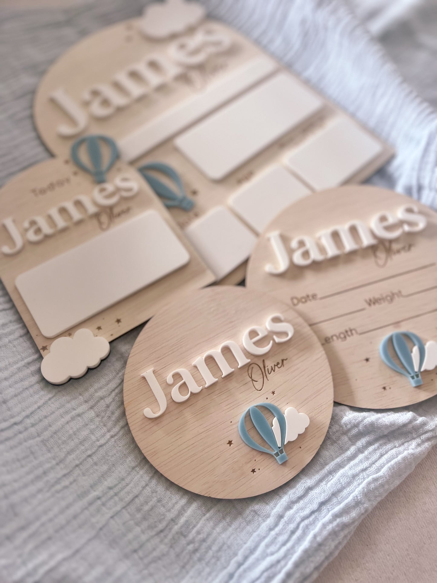 Baby Announcement Plaque - Hot Air Balloon