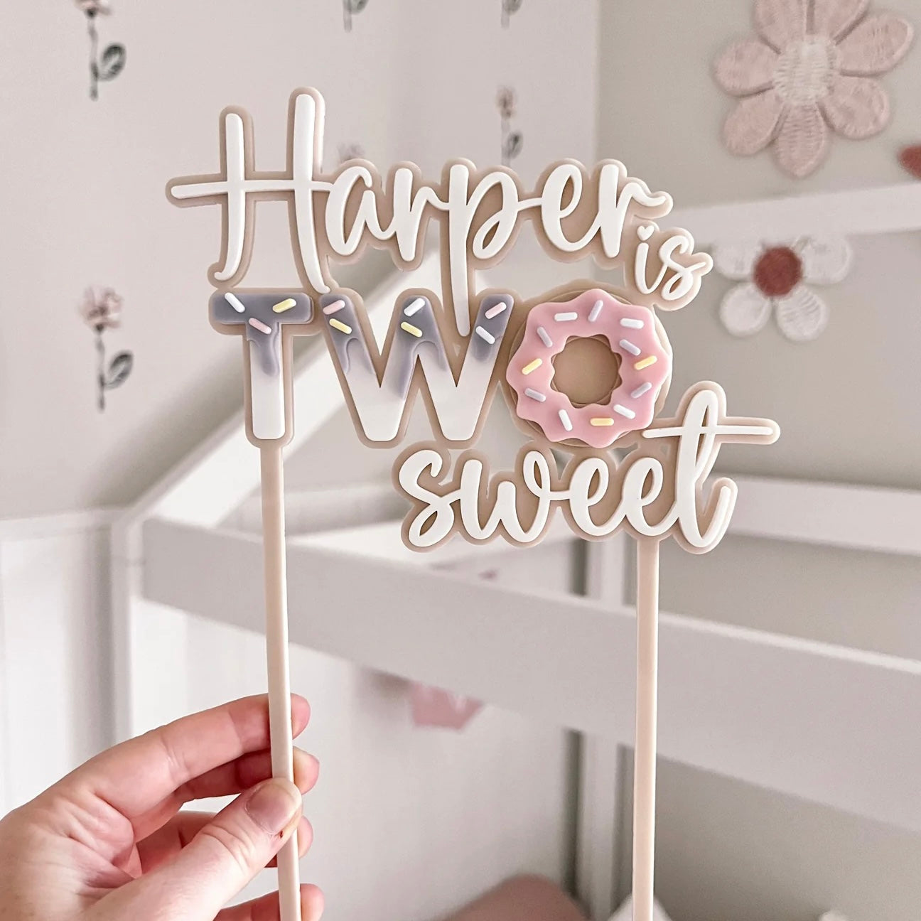 TWO Sweet Cake Topper - Donut Shape