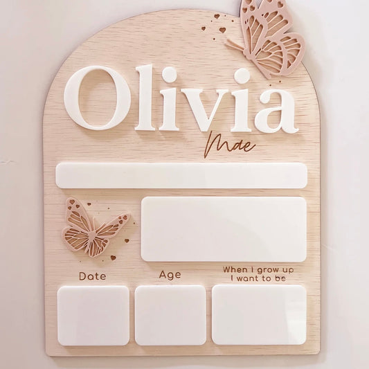 First Day Of Plaque, Butterfly - School Collection