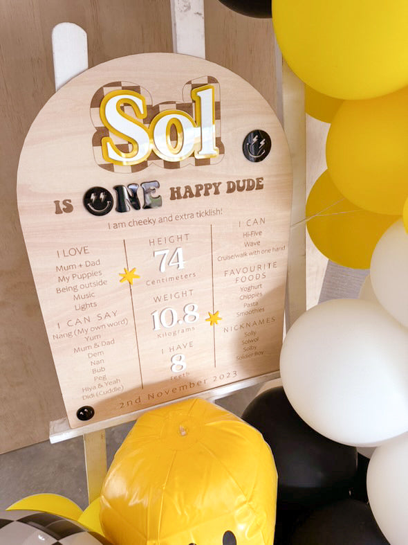 Birthday Milestone Board, Cool Dude - Surf and Sun Collection