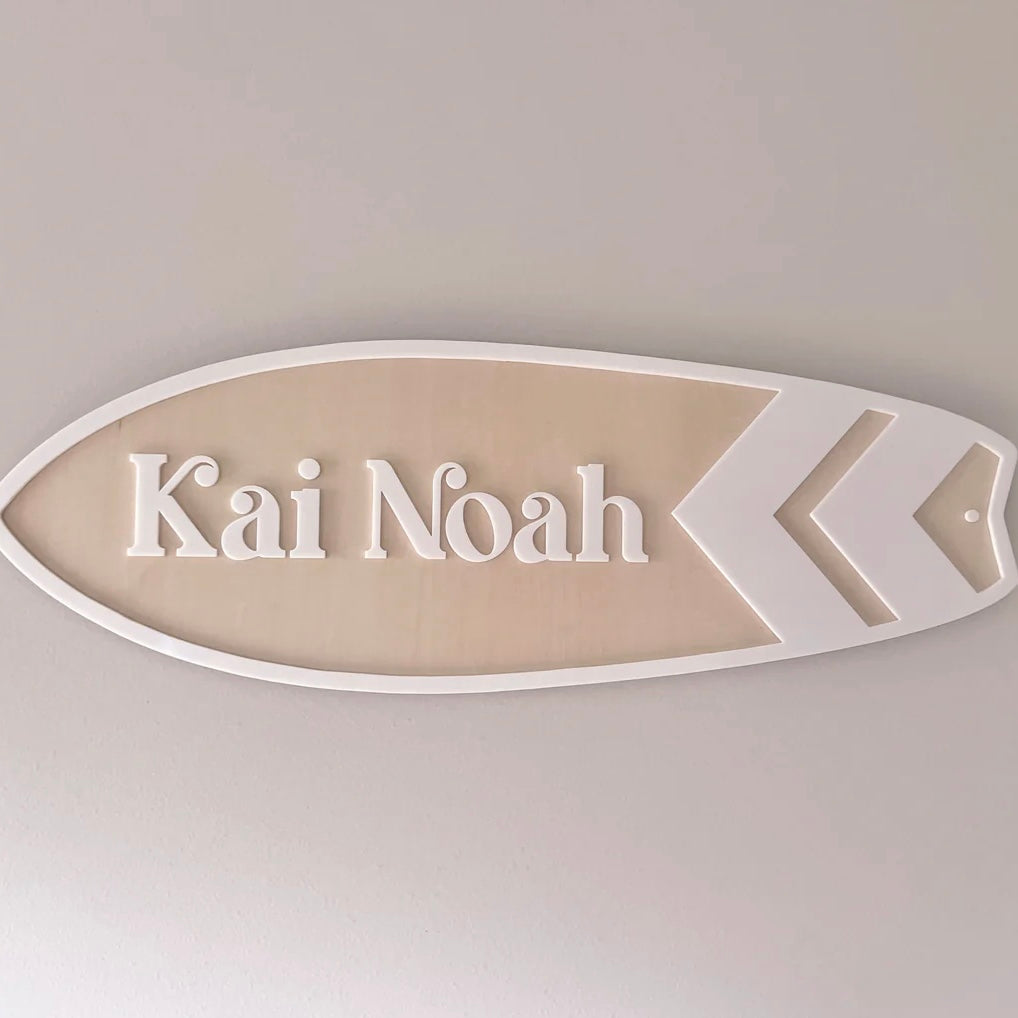 Name Plauqe, Surf Board - Surf and Sun Collection