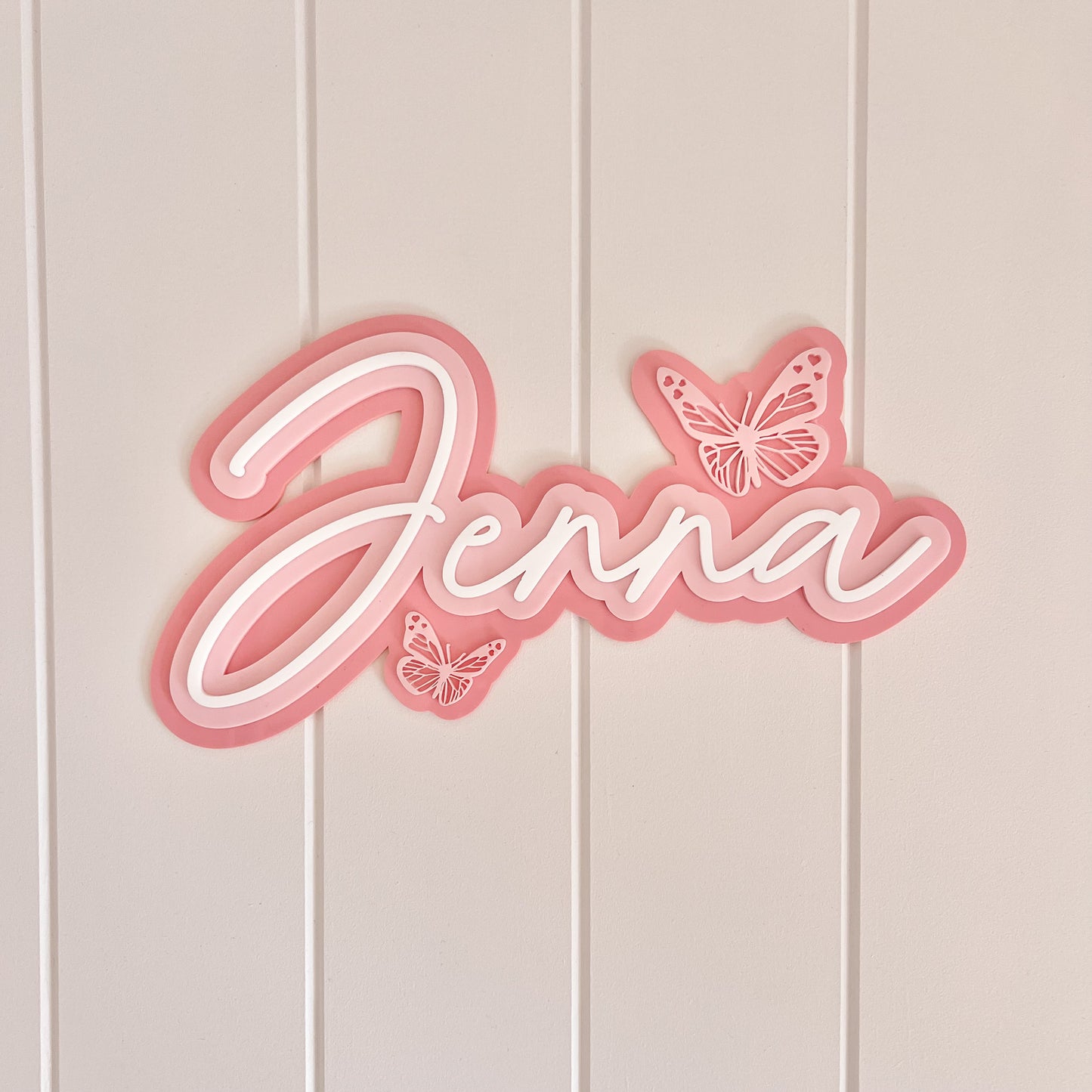 Name Plaque, Triple Layer - Butterfly Collection