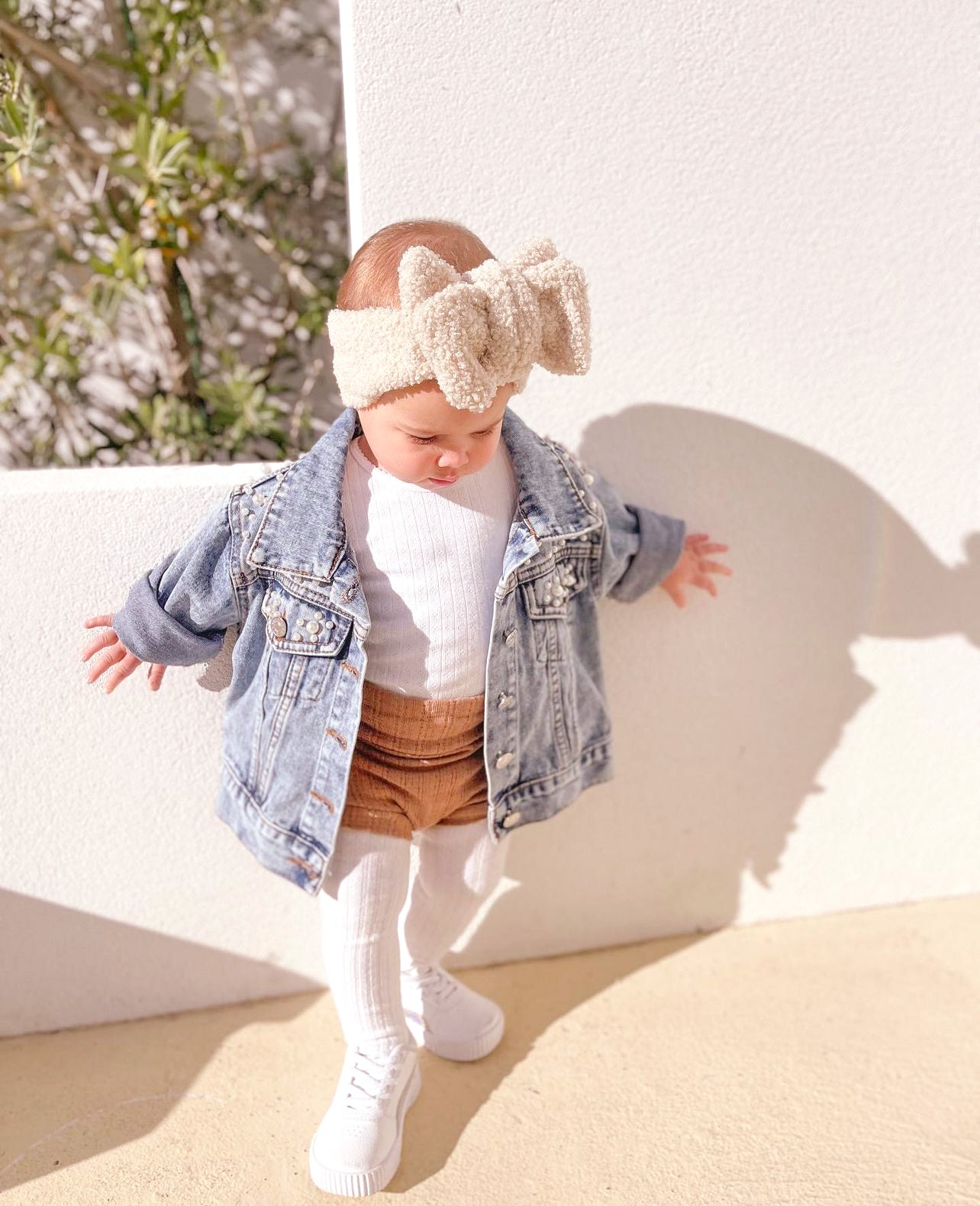 Oversized Pearl Denim Jacket - Kids